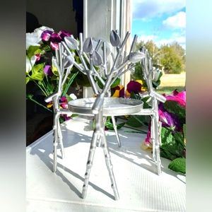 Yankee Candle Holder Christmas Reindeer Metal 7" Centerpiece Large Jar Pedestal